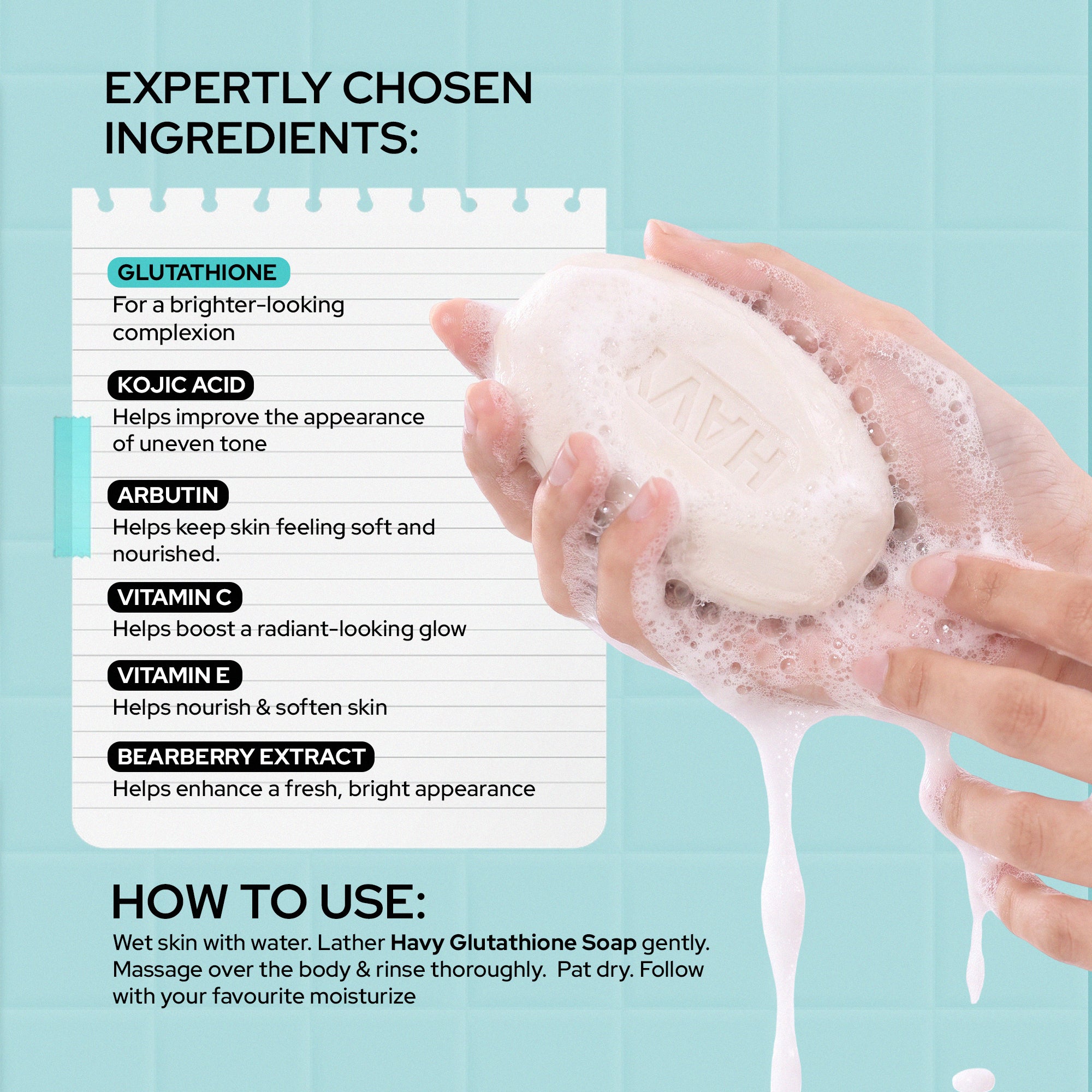 Havy Skin Brightening Glutathione Soaps Pack of 3